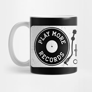 Vintage Turntable Play More Records // Retro Vinyl Lover Mug